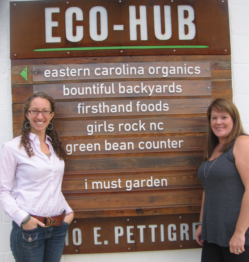Sandi Kronick, CEO of Eastern Carolina Organics, (left) with Triple J Produce Sales manager Kristi Hocutt
