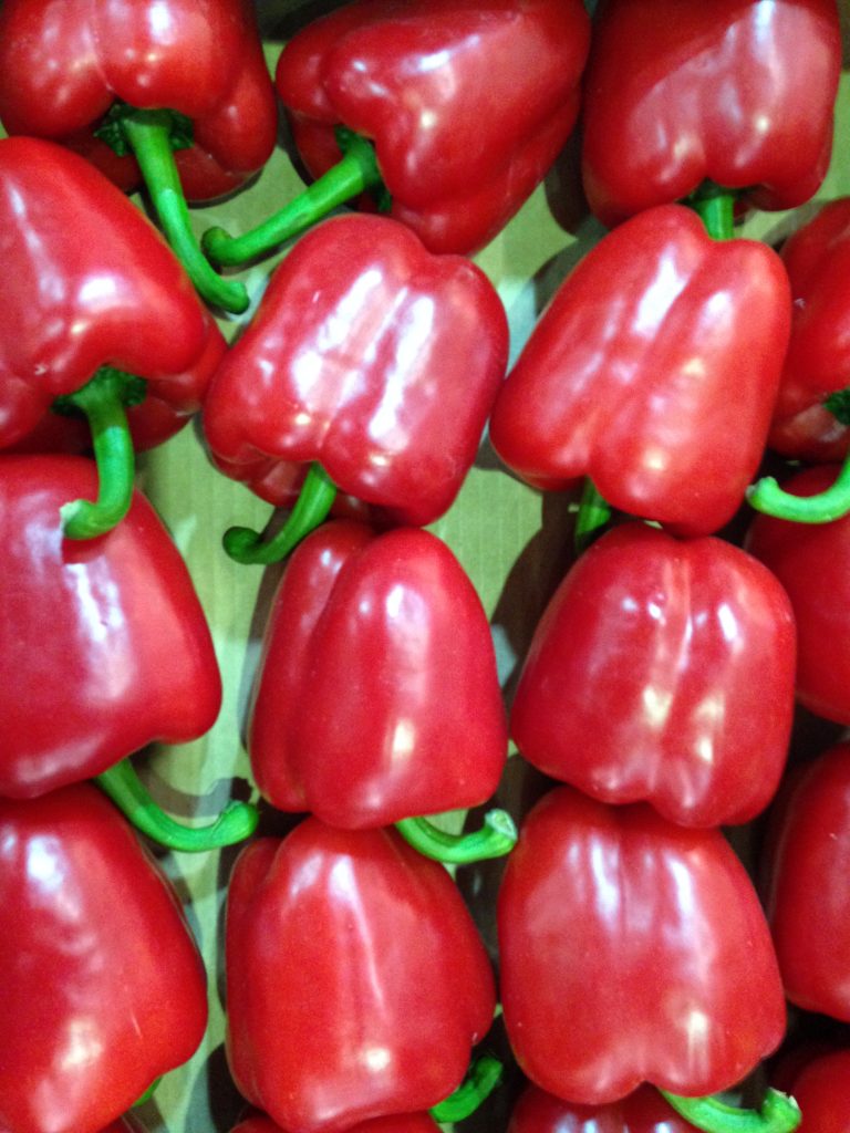 Sweet red peppers are among the vegetables rich in the vitamin A precursor β-carotene