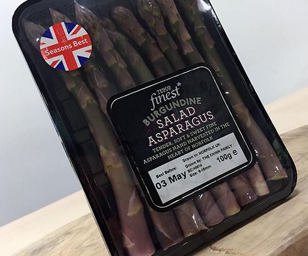Sales of a new variety of asparagus that can also be eaten raw is being trialled by Tesco in the UK.