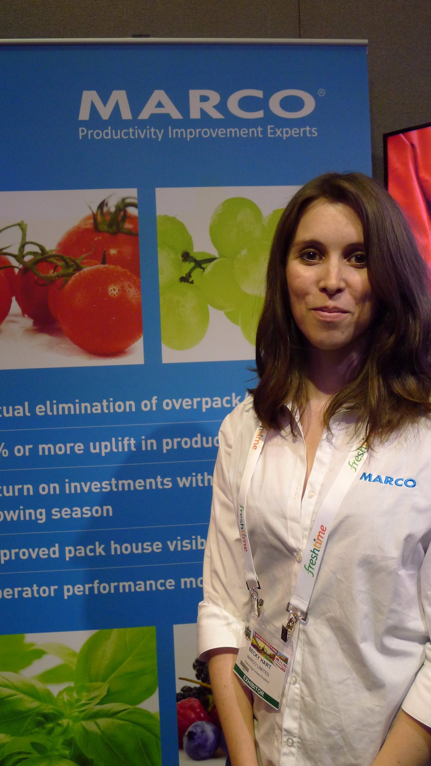 Among the hardware and software products Marco was promoting at the show were its Field Side Packing solution, which allows producer who don’t have dedicated pack houses to nevertheless meet retailers’ demand for accurately declared weights on pre-packed produce.