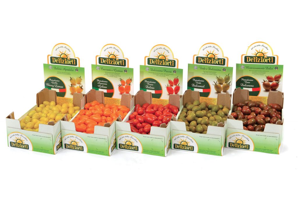 olle d'Oro's new brand Deliziorti is designed to highlight the source of the produce, under the slogan “From the Sicilian sun.”