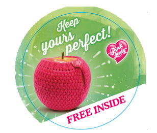 Apple cosies used to promote Pink Lady at Asda