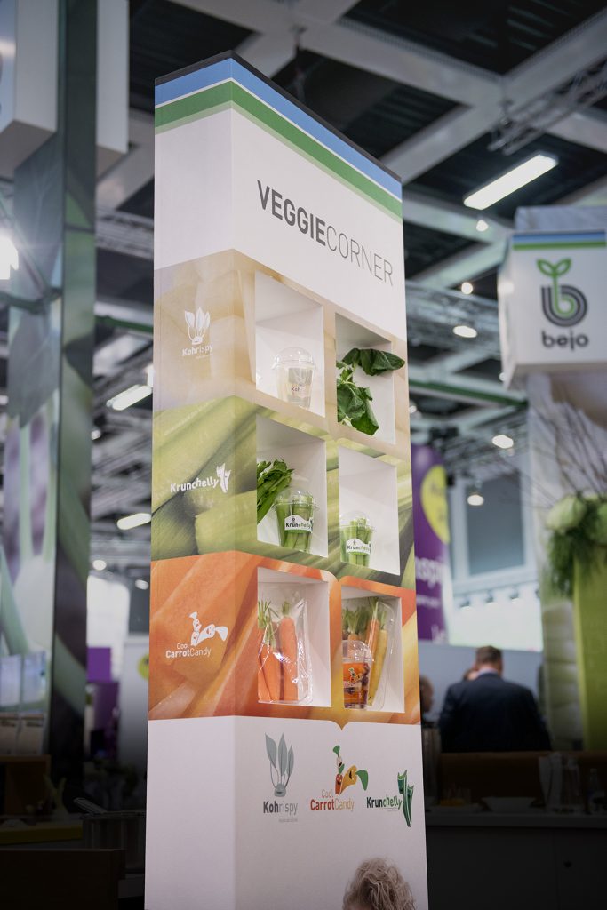 Bejo's stand at Fruit Logistica focused on 6 concepts around the theme ‘Taste, Health and Convenience’: Coolwrap, Delicioni (fresh onion), Kohrispy (kohlrabi sticks), Cool Carrot Candy (snack carrots), Veggie corner and organic seed. 