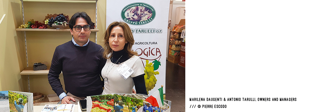 Marilena Daugenti and Antonio Tarulli, owners and managers Of Gruppo Tarulli at BIOFACH2020 /// © Pierre Escodo