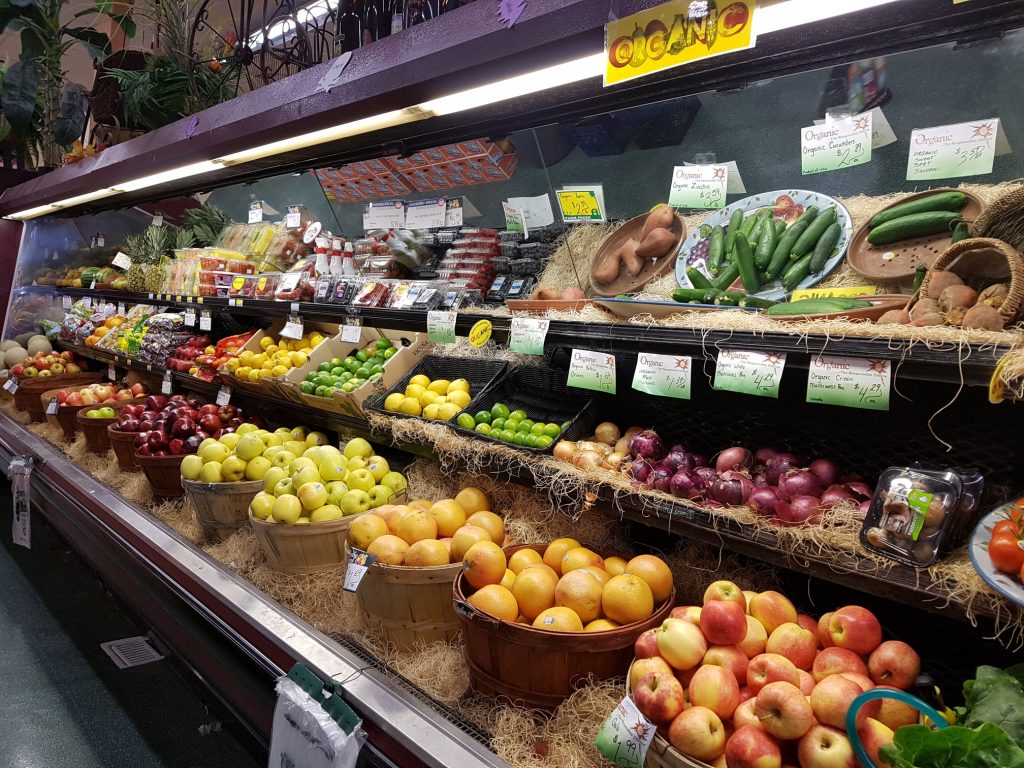 Supermarket shelves