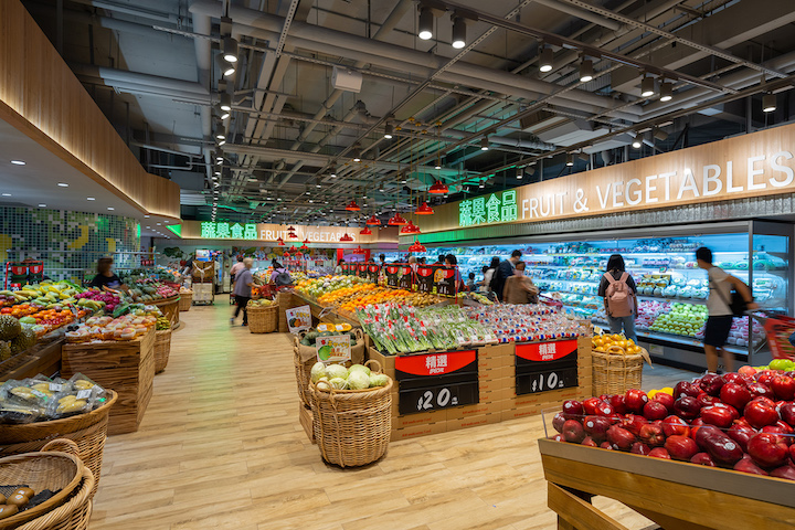 The interior of the new concept store presented by Wellcome Fresh, in Hong Kong. Copyright: TOM'S photo/Insider retail.
