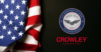Crowley Honored with HIRE Vets Medallion Award