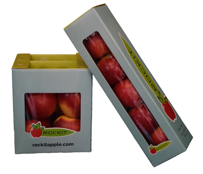 Rockit apples in a packaging.