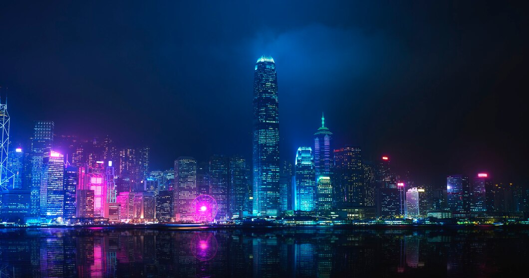Night view of Victoria Harbour, Hong Kong. copyright: rawpixel.com, Freepik.