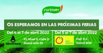 SURINVER WILL BE PRESENT AT THE MAIN INTERNATIONAL TRADE FAIRS: ALIMENTARIA AND FRUIT LOGISTICA