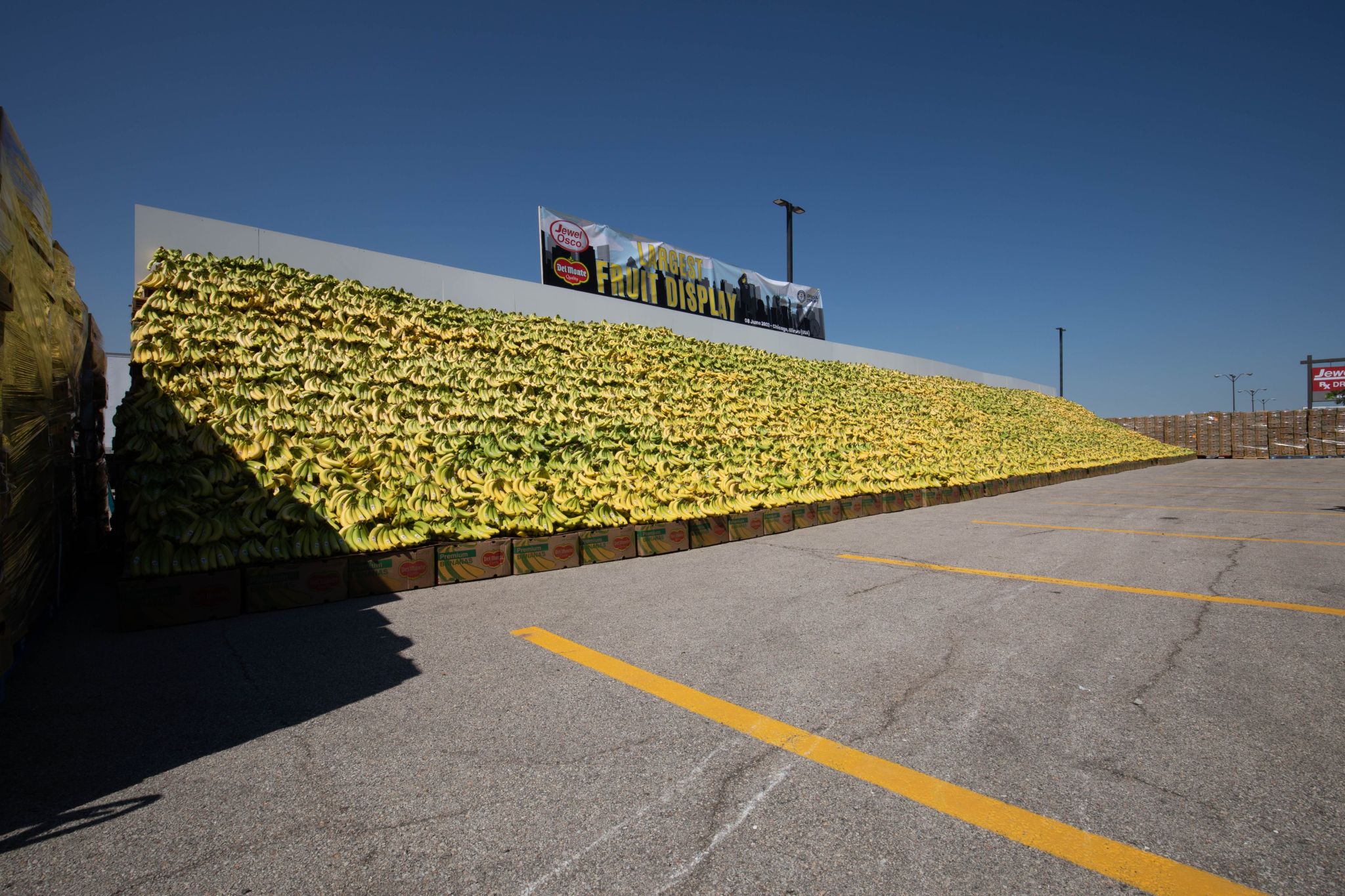 The world’s largest fruit display completed on June 8 by Jewel-Osco in Westmont (US) in collaboration with Del Monte Fresh Produce. Credit: Del Monte.
