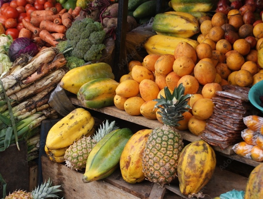 Fruits on a market in Ecuador.