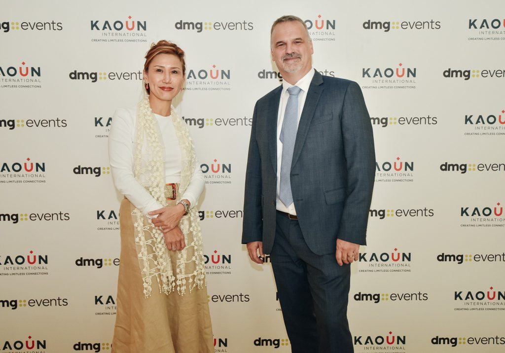 KAOUN International CEO Trixie LohMirmand and Matt Denton President of dmg events. copyright dmg events.